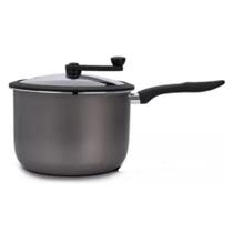 Pipoqueira Grafite Antiaderente Teflon 22cm com Tampa de Vidro Brinox 5,5 litros Pic Poc