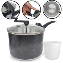 Pipoqueira N20 Craqueado Alumínio com Tampa de Vidro 4 Litros Balde de Pipoca