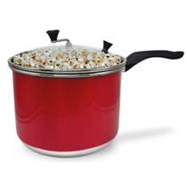 Pipoqueira N20 Vermelho Alumínio com Tampa de Vidro 4 Litros