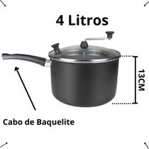 Pipoqueira Panela Antiaderente com tampa de vidro Grande e Super Resistente na Cor Vermelha e Preta