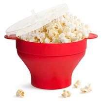 Pipoqueira Silicone Antiaderente Dobrável Portátil Tampa Microondas Balde Baldinho Pipoca Doce Salgada Sem Óleo Presente Aniversário