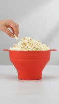 Pipoqueira Silicone Microondas Dobrável 2L Vermelha