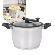 Pipoqueira Tramontina Allegra 5,6L 22cm em Aço Inox com Fundo Triplo e Tampa de Vidro
