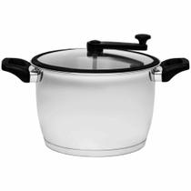 Pipoqueira Tramontina Allegra Em Aço Inox e Tampa de Vidro 22 cm 5.6L 62658220