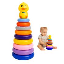 Pirâmide Argola Empilhar Patinho Infantil 9 Andares Criança