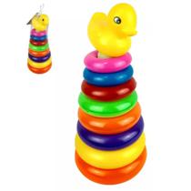 Pirâmide Argolas Empilhar Patinho Infantil Banho 7 Andares Pirâmide Argolas Empilhar Patinho Infantil Banho 7 Andares