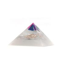 Pirâmide Branca c/ Ágatas - Criatividade e Relacionamento - Master Chi