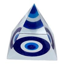 Pirâmide cristal Olho Grego turco 5 cm amuleto proteção Pirâmide cristal Olho Grego turco 5 cm amuleto proteção