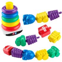 Pirâmide de Argolas FISHER-PRICE 80TH Mattel com Figurinhas Coloridas Pirâmide de Argolas FISHER-PRICE 80TH Mattel com Figurinhas Coloridas