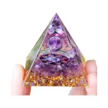 Pirâmide De Energia De Ametista Orgonite Reiki Cura Cristal Chakra Ferramenta Pedras De Resina