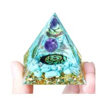 Pirâmide De Energia De Ametista Orgonite Reiki Cura Cristal Chakra Ferramenta Pedras De Resina