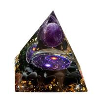 Pirâmide De Energia De Ametista Orgonite Reiki Cura Cristal Chakra Meditação Decoração De Casa