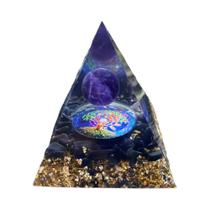 Pirâmide de Orgonite Ametista 6cm - Reiki, Cura e Decoração para Casa