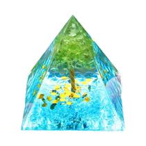 Pirâmide de Orgonite com Ametista e Peridoto - Gerador de Energia Reiki para Cura de Chakras