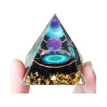 Pirâmide De Orgonite De Cristal De Ametista, Gerador De Energia De Pedra Natural Para Cura,