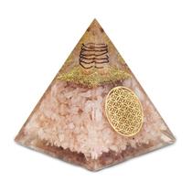 Pirâmide de Orgonite de Quartzo Rosa Real Crystal Pirâmide de Orgonite de Quartzo Rosa Real Crystal