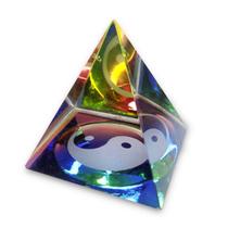 Pirâmide de vidro Yin Yang Equilíbrio emocional 4 cm - Flash