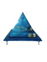 Piramide Decorativa Alt 14 cm Azul Marmorizado