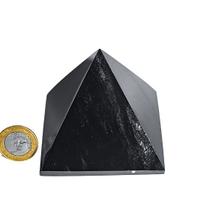 Pirâmide Obsidiana Negra Pedra Natural Baseada Quéops 8,4cm