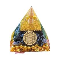 Pirâmide Orgone De Cristal De Ametista Gerador De Energia De Pedra Natural Cura Meditação Proteção