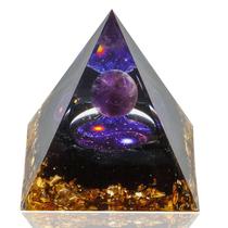 Pirâmide Orgone DRTMLY Cristal de Ametista 6cm Feita à Mão Pirâmide Orgone DRTMLY Cristal de Ametista 6cm Feita à Mão