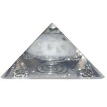 Pirâmide Orgonite Harmonia - 4º Raio Branco - Cristal