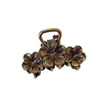 Piranha de Cabelo em Metal com Flores Envelhecido Piranha de Cabelo em Metal com Flores Envelhecido