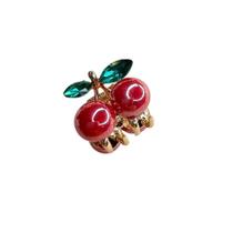 Piranha Mini de Cereja Dourada com Pedras para Cabelo