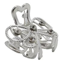 Piranha Mini Prata Com Strass Formato Borboleta Predendores Presilha De Cabelos Curtos E Longos Para O Dia Dia, Penteado