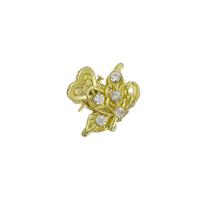 Piranha Pequena Cabelo Prendedor Metal Com Pedras Zircônia