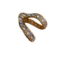 Piranha Pequena de Metal em V com Pedras Brilhantes