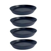 Pires de plantas GIKUPOM, bandeja profunda de cerâmica preta de 13 cm - pacote com 4