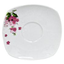 Pires de Porcelana Flores - Brilho de Diamante 14cm 1 peça Pires de Porcelana Flores - Brilho de Diamante 14cm 1 peça