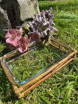 Pirex Retangular M Vidro e Bambu