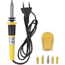 Pirógrafo Cabo Plástico 30W 110V com 5 Pontas e Apoio