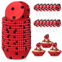 Pirotines y Decoraciones para Cupcakes Vesici 200 Unidades Tema Mariquita