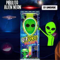 Pirulito Alien NEON com Cabinho que Brilha no Escuro Alienígena Colorido Diploko Importado UNIDADE