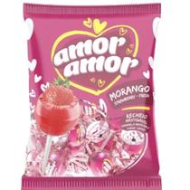 Pirulito Amor Amor Morango Pacote C/24unid - 480g Pirulito Amor Amor Morango Pacote C/24unid - 480g
