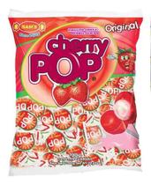 Pirulito Cherry Pop Morango Original Sams Pacote C/ 700gr