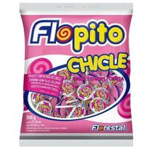 Pirulito Chicle Flopito Sabores 50 Unidades 500gr Florestal