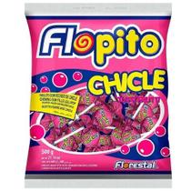 Pirulito Chicle Flopito Sabores 50 Unidades 500gr Florestal