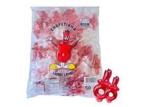 Pirulito Chupeta Chupetinha Vermelha Lambi Lambi C/ 50un Pirulito Chupeta Chupetinha Vermelha Lambi Lambi C/ 50un