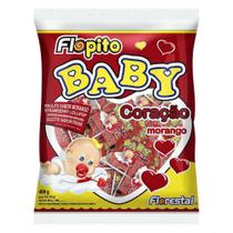 Pirulito Coração Baby Vermelho Morango c/50 - Florestal