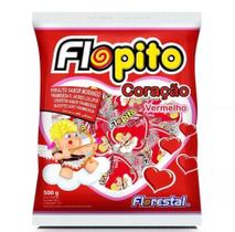 Pirulito Coração Vermelho Flopito 500gr - Florestal