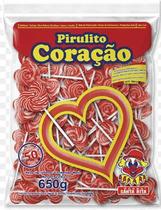 Pirulito De Coração Sabor Tutti-Frutti - Pacote com 650G