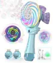 Pirulito de moinho de vento Bubble Wand Frequent Bubbles com LED 3+