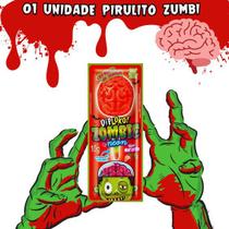 Pirulito Diploko Zumbi Formato Cérebro com Palito que BRILHA NO ESCURO