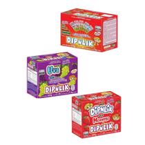 Pirulito Dipnlik Kit 3 Caixas 75un Sortidos Uva Morango Doces Para Festa e Revenda