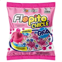 Pirulito Flopito Chicle Giga Sabor Cereja Pacote 600g com 24 un Florestal Pirulito Flopito Chicle Giga Sabor Cereja Pacote 600g com 24 un Florestal