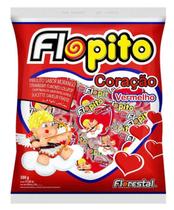 Pirulito flopito coracao vermelho 500 g Pirulito flopito coracao vermelho 500 g